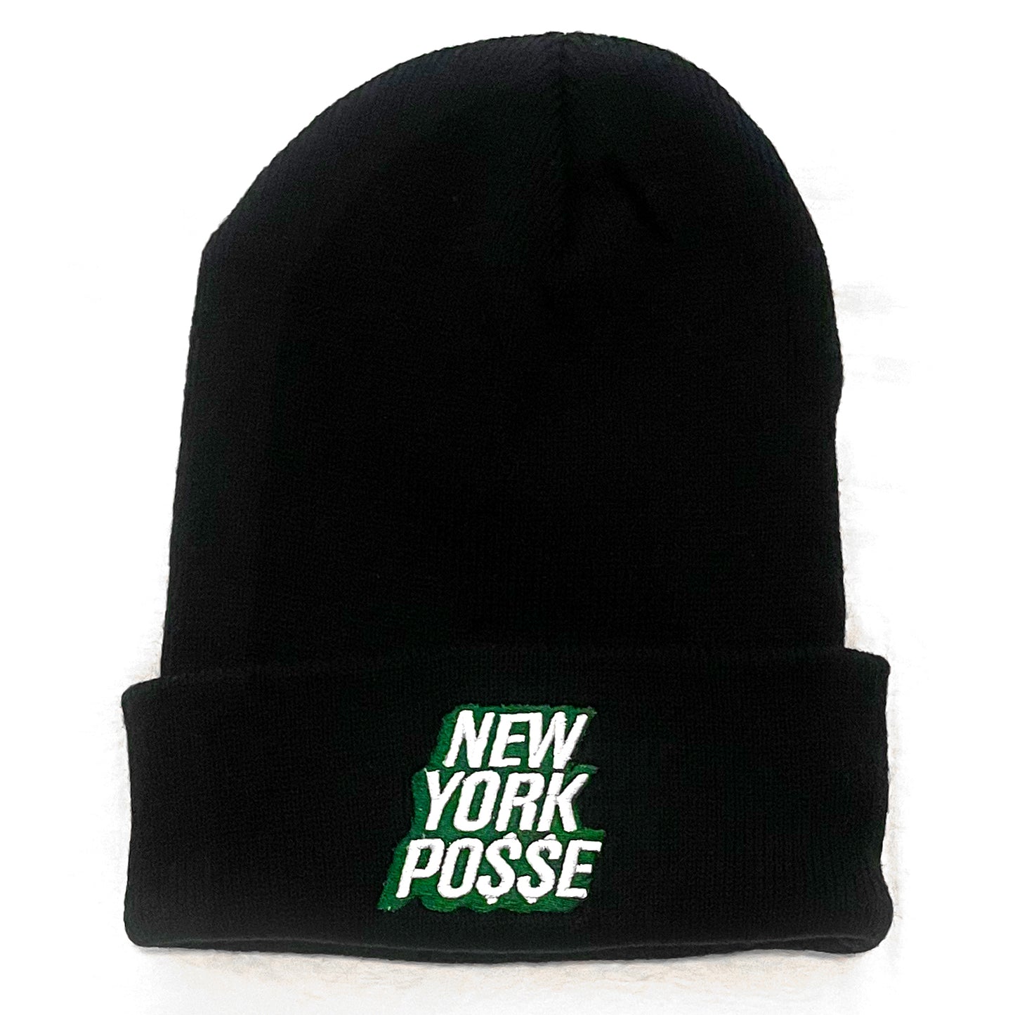 New York Posse Black Green and White Beanie