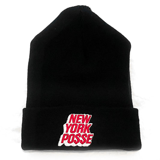 New York Posse Black Red and  White Beanie